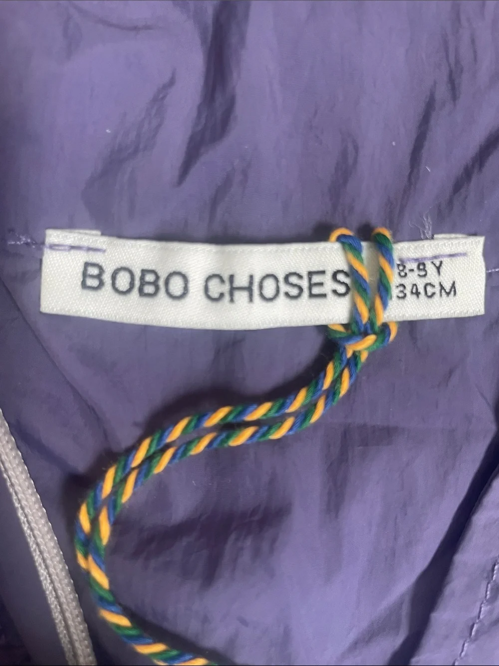 Bobo Choses Colorblock Windbreaker in Purple, Green, White and Multicolor Logo